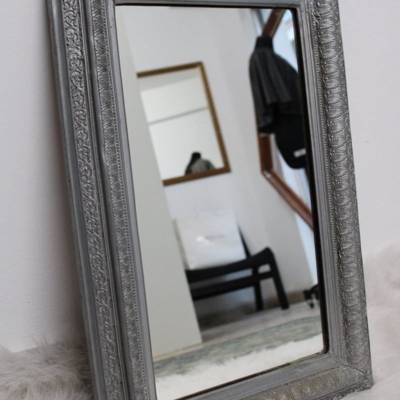 Silver Beveled Frame Mirror